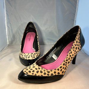 Leopard/Black Patent Pumps Size 7